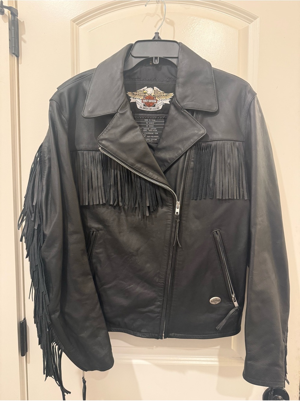 Harley-Davidson Women’s Large Genuine Leather Fringe Motorcycle Jacket